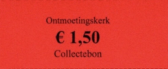 Collectebonnen in coupures van € 1,50