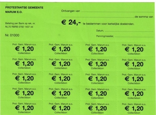 Collectebonnen € 1,20