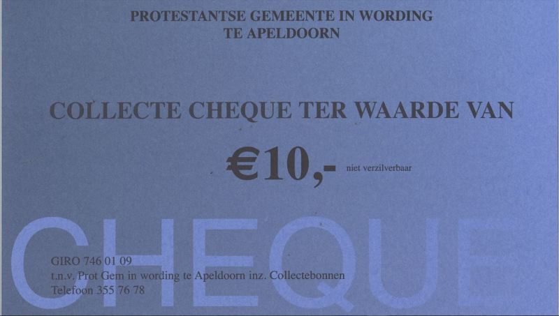 Collecte cheque € 10,00