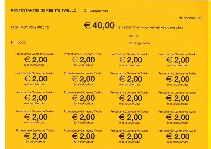 Collectebonnen 20 stuks van € 2,00